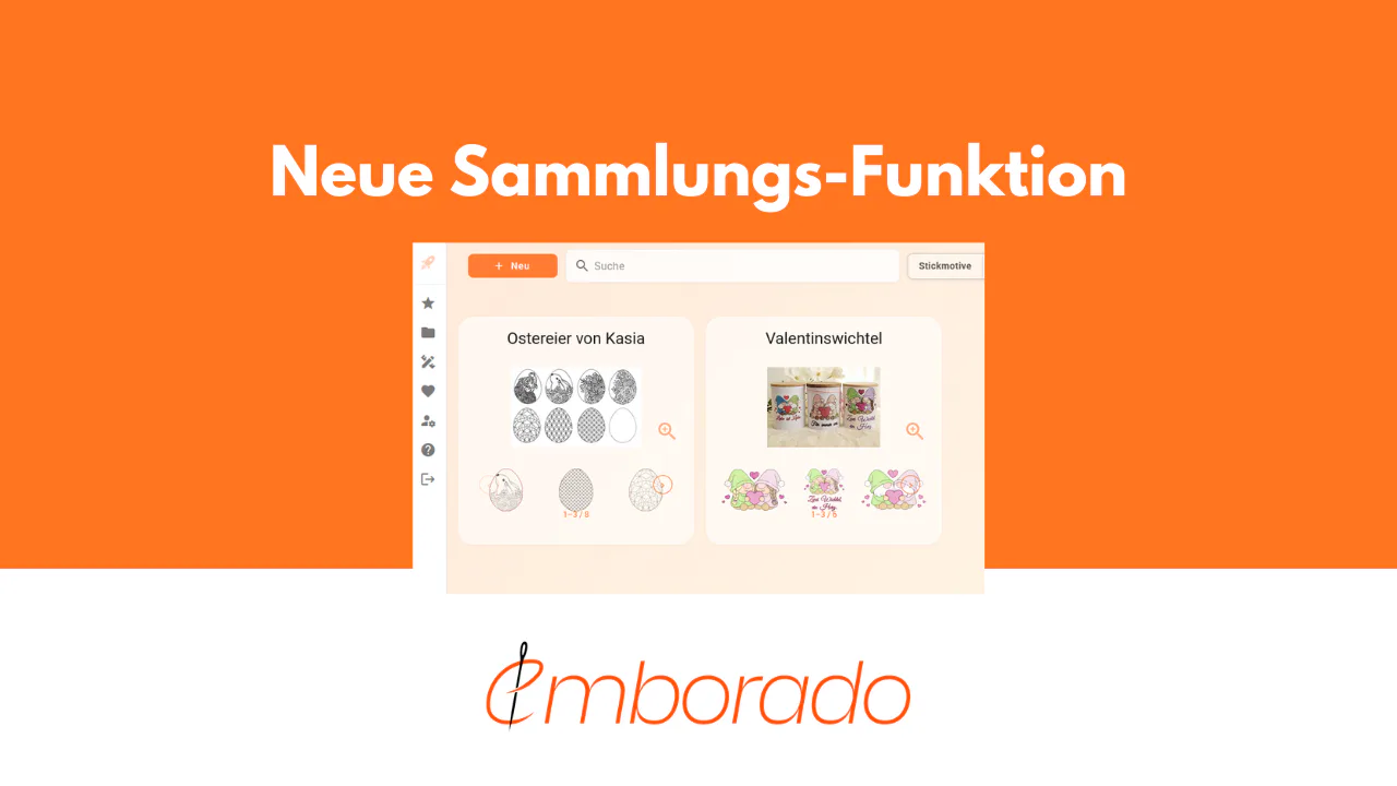 Collections in emborado: organize related embroidery designs more easily
