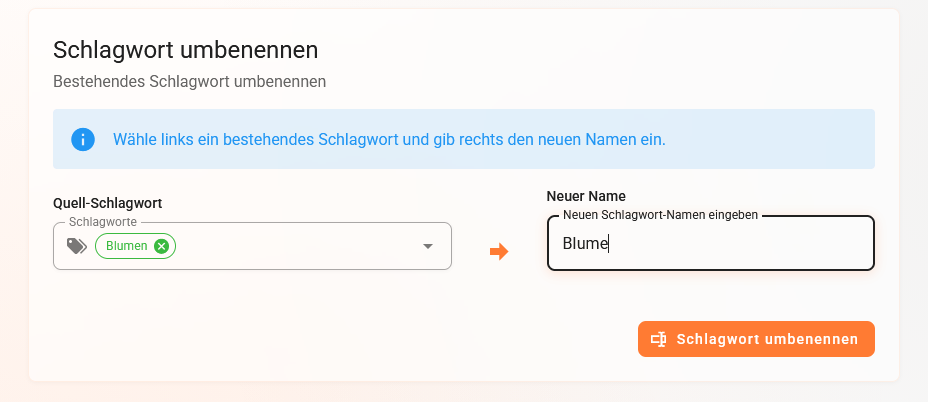 Schlagwort in emborado umbenennen