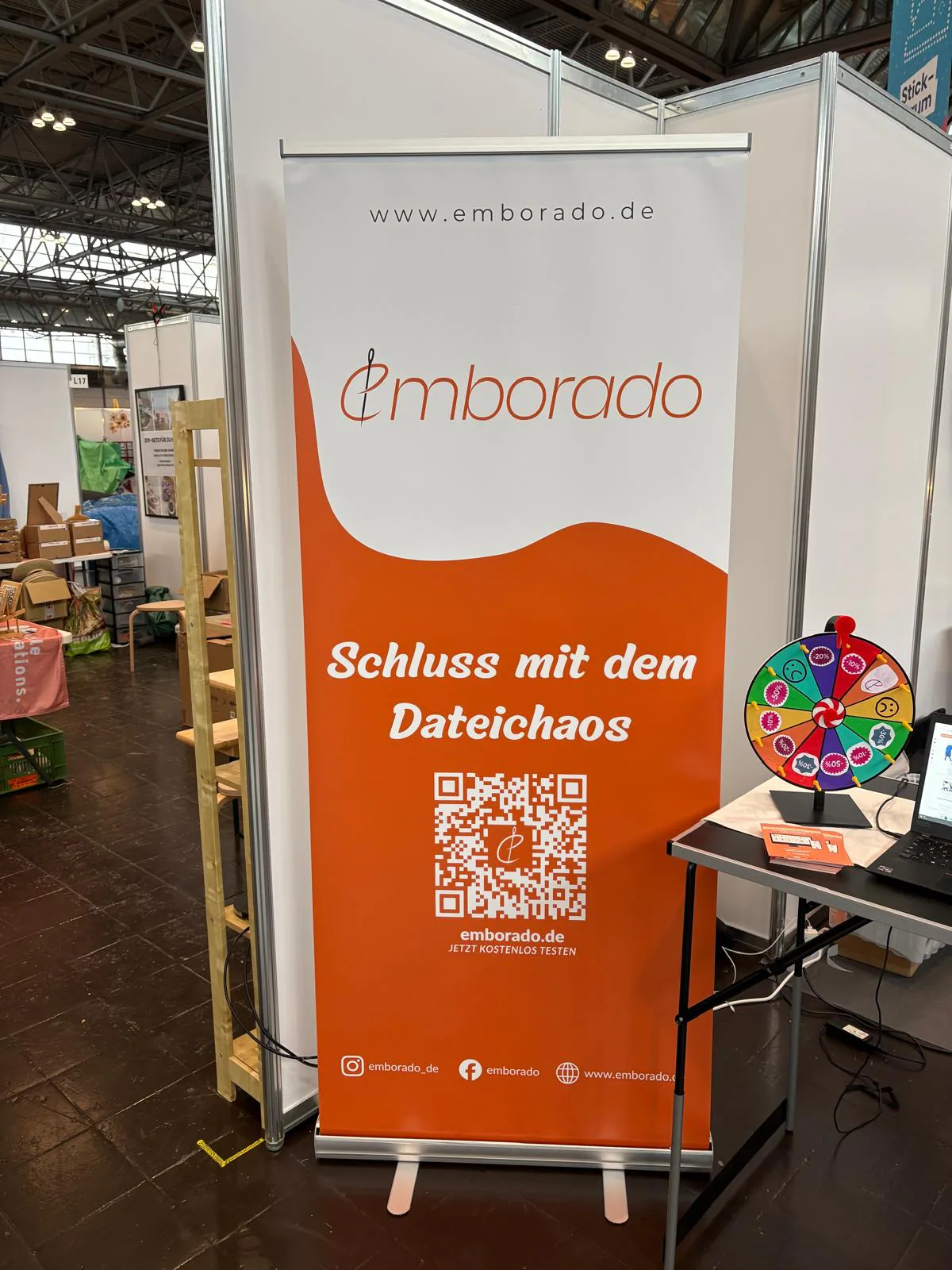 Bildplatzhalter für das emborado-Glücksrad auf der Hobbymesse Leipzig 2026