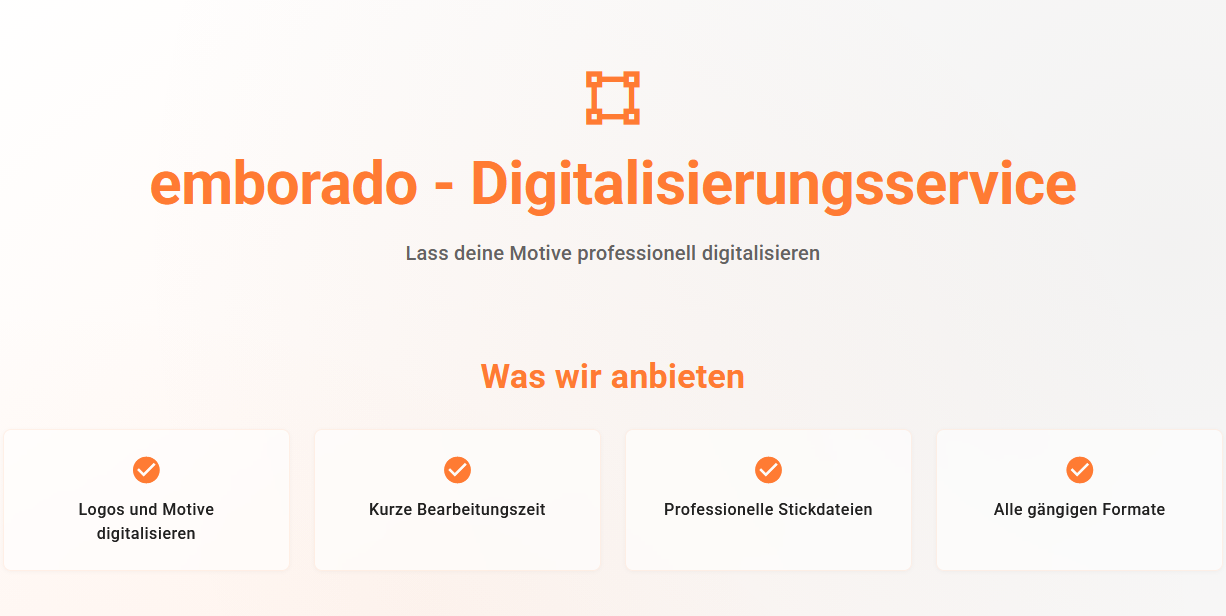 Neu bei emborado: Professioneller Digitalisierungsservice für Stickdateien