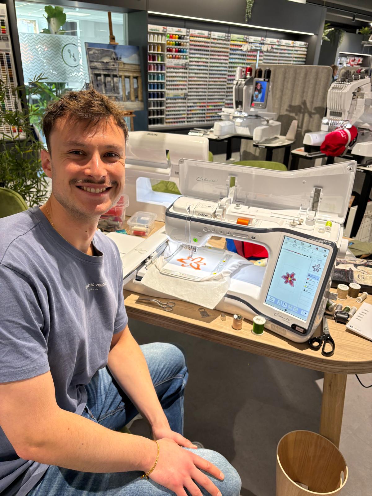 Embroidery machine demonstration during Embroidery Week at Nähpark
