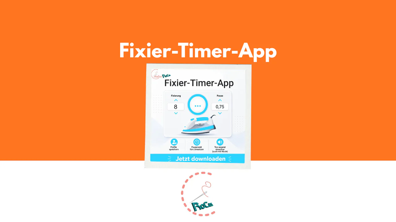 Cover of the Fixier Timer app by RoCas showing an iron and timer display
