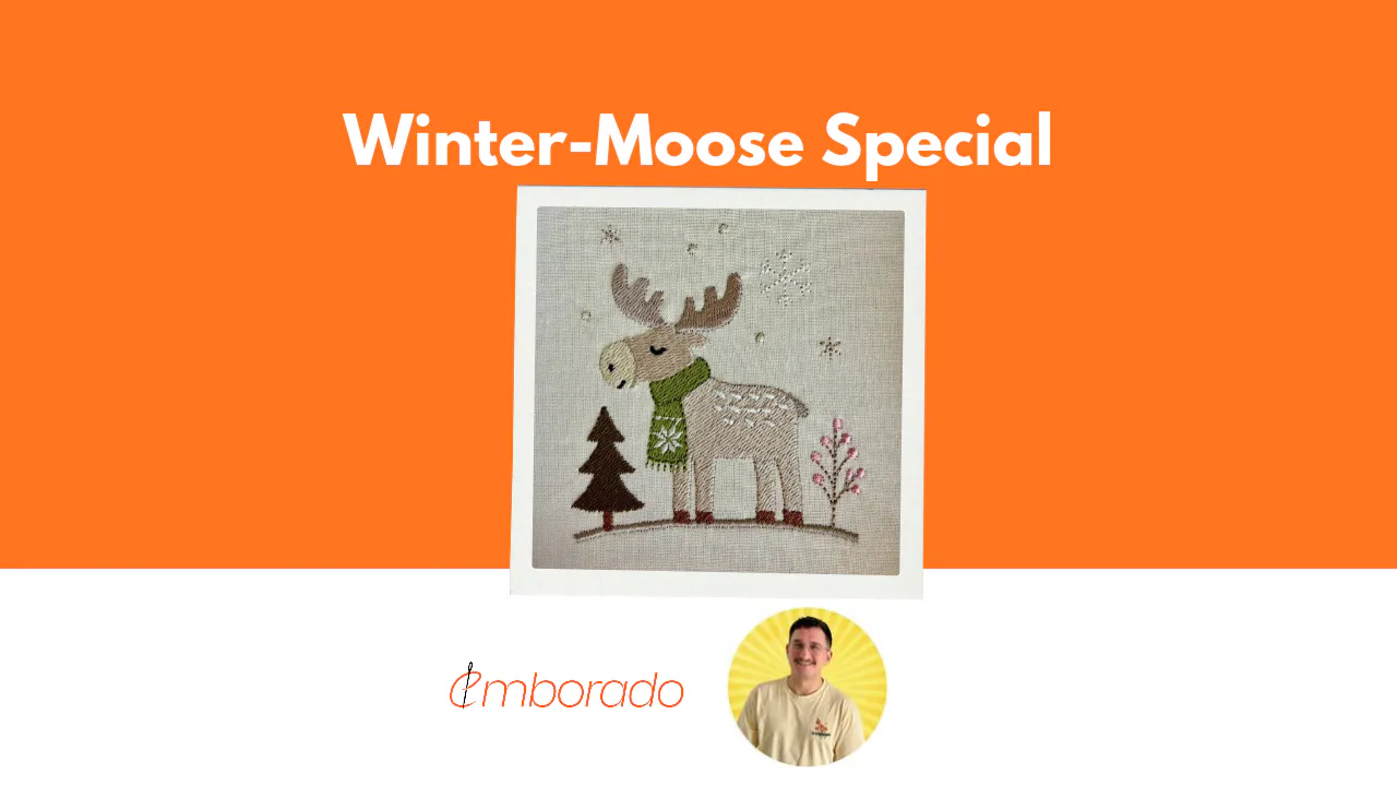 Free Christmas Embroidery Design: Winter Moose by Can Stitchcraft