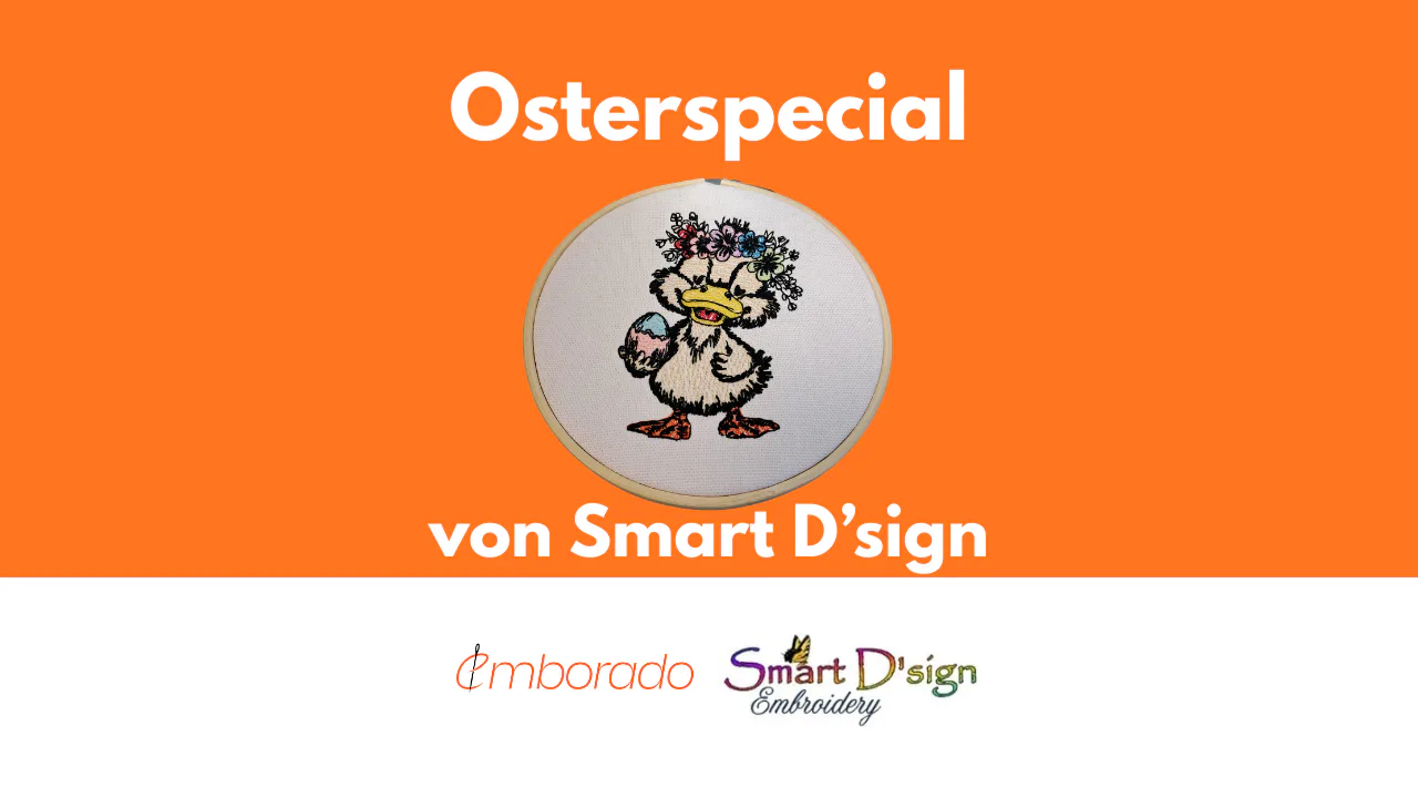 Free Easter Embroidery Design: Duckling with Easter Egg by Smart D’sign