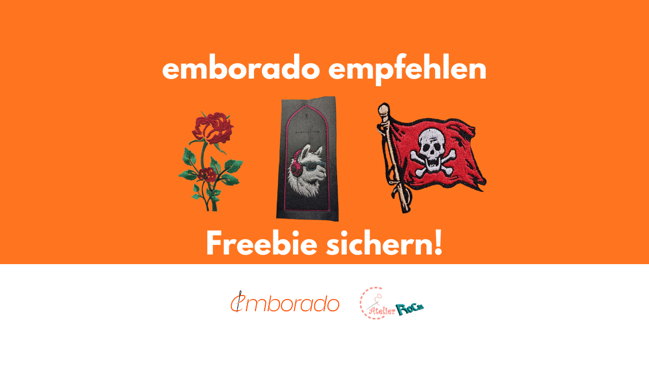 Recommend emborado and get a free embroidery design – Exclusive files by Atelier RoCas