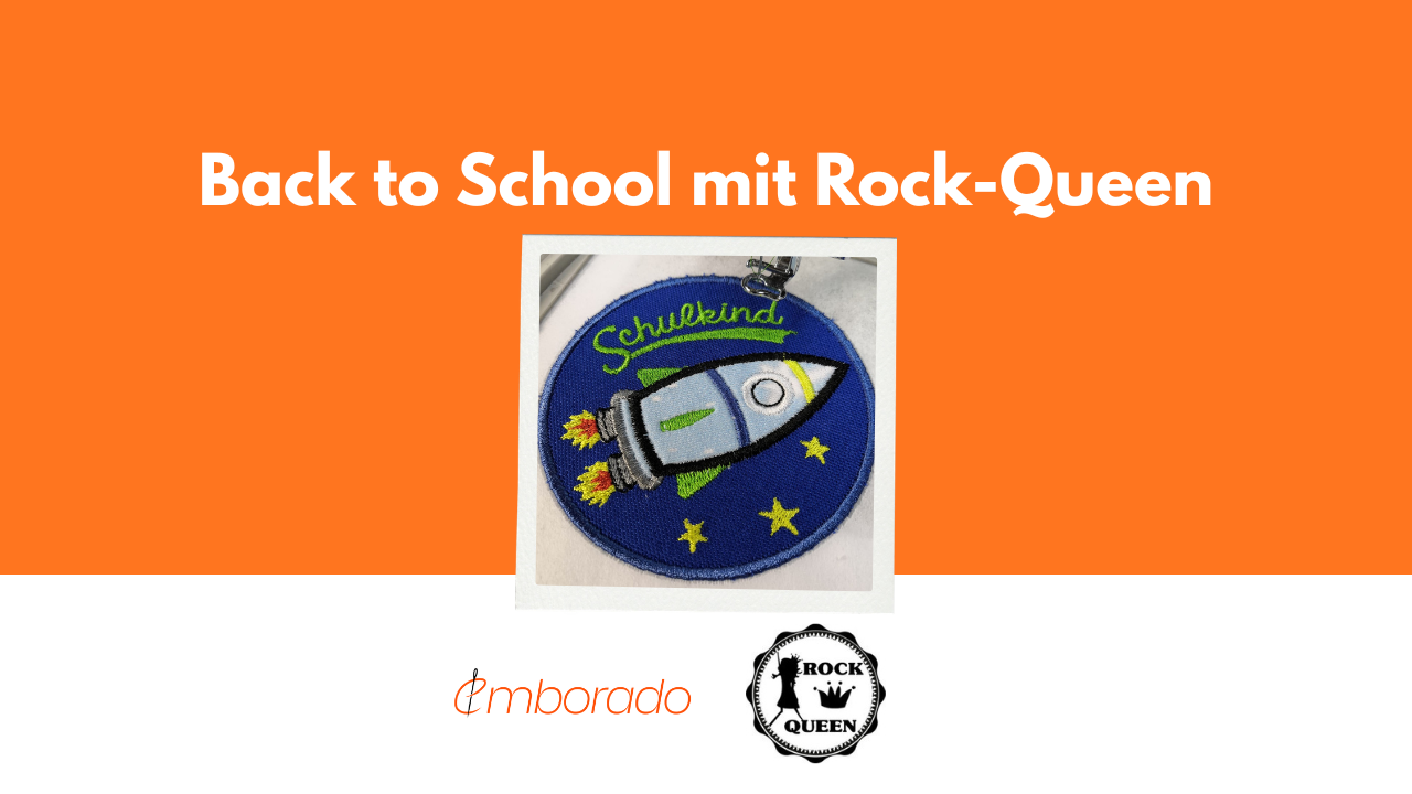 Stickdatei Schule kostenlos: Schulkind Rakete von Rock-Queen