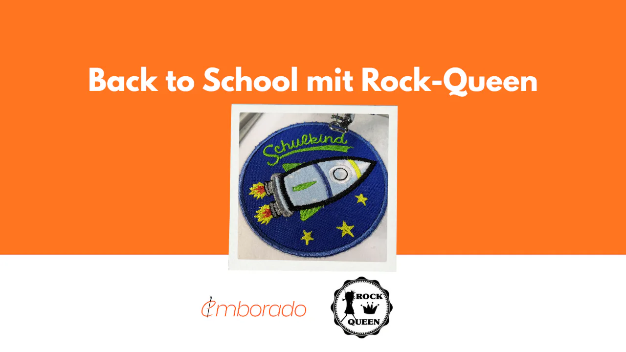 Stickdatei Schule kostenlos: Schulkind Rakete von Rock-Queen