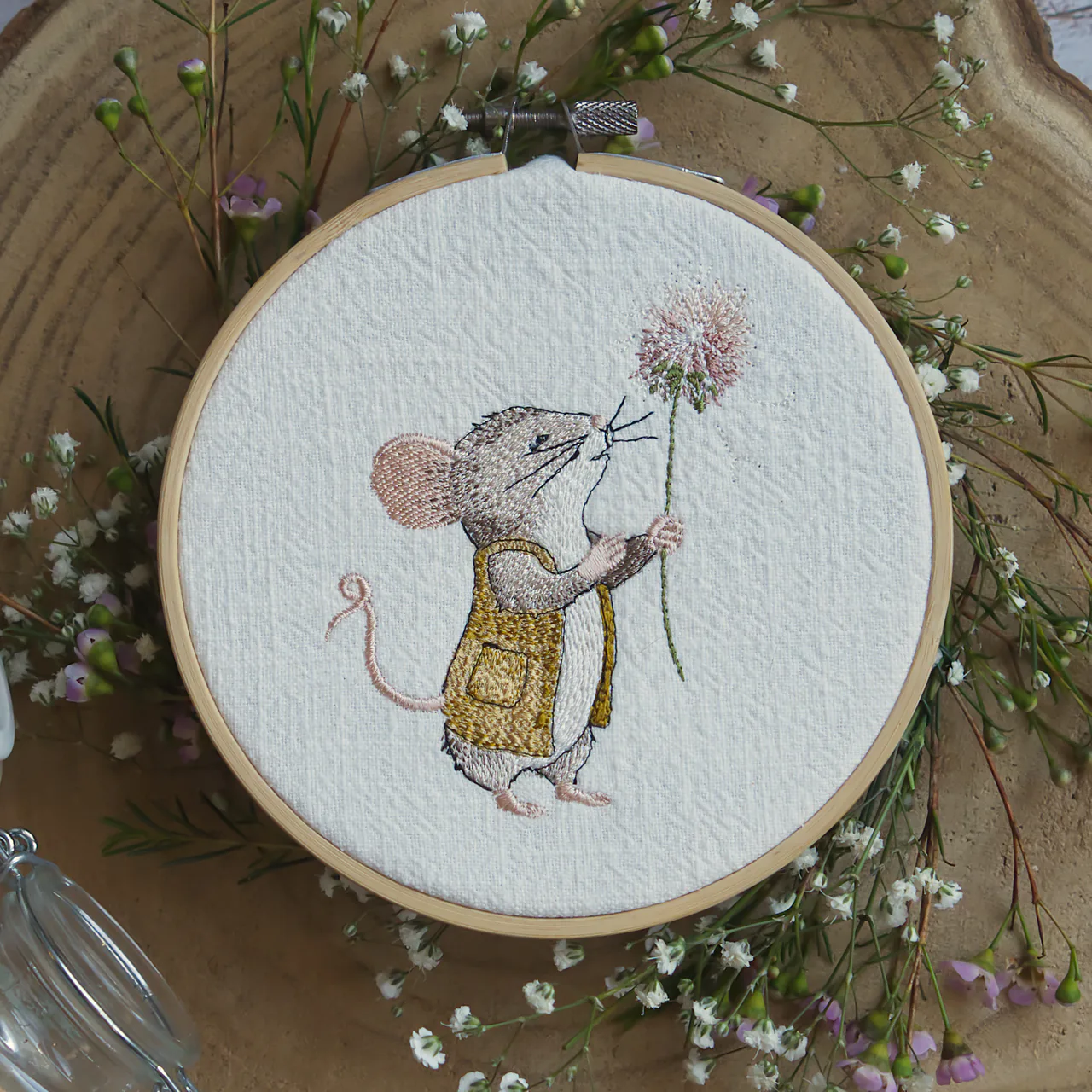 Embroidery design Mouse with Dandelion by CoraDesign