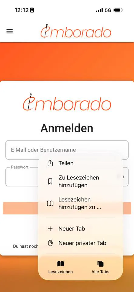 emborado zum Home-Bildschirm auf iPhone hinzufügen: Schritt 1